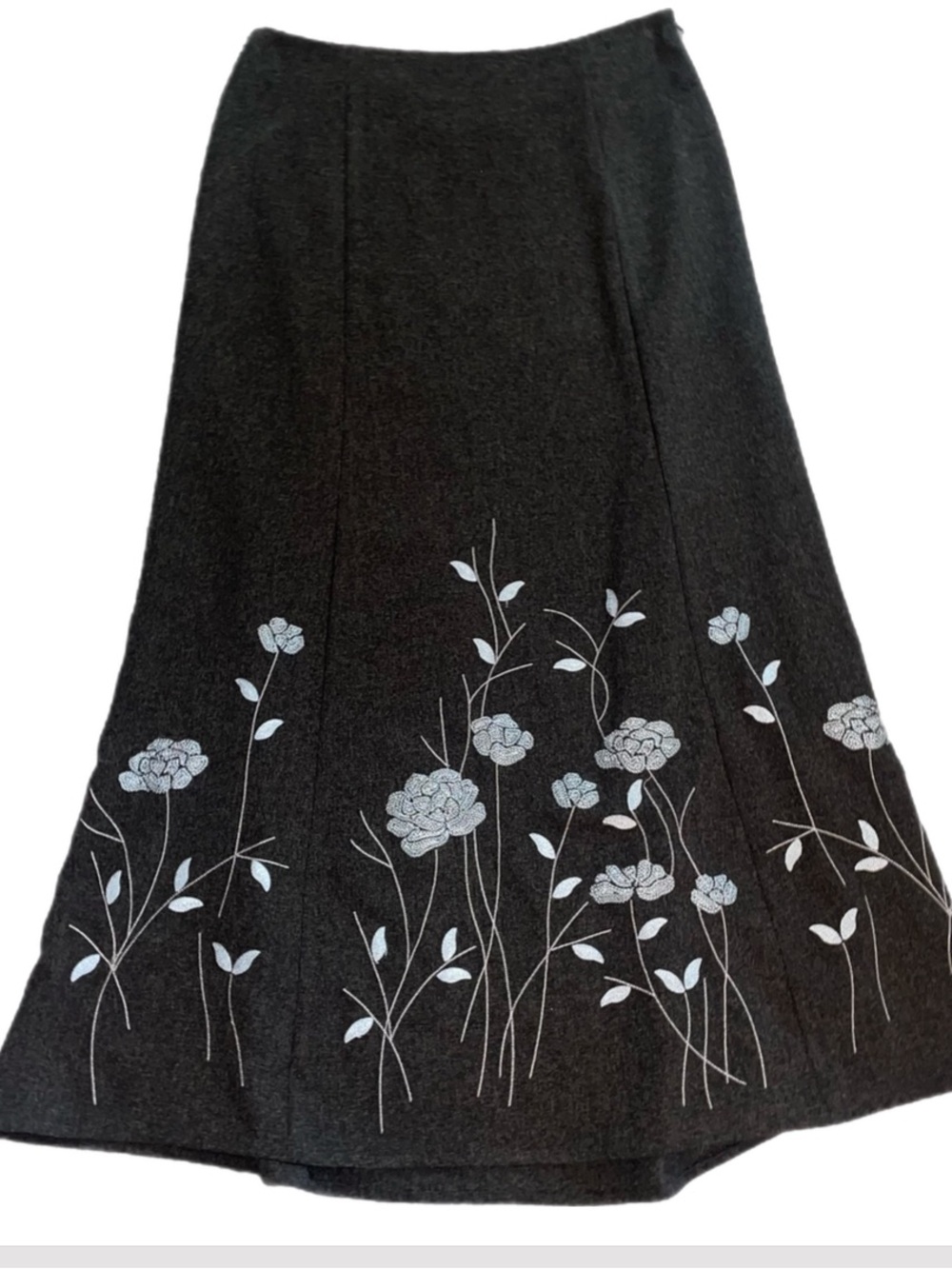 Vintags Dressbarn Floral Embroidered A-Line Maxi Skirt. Like new